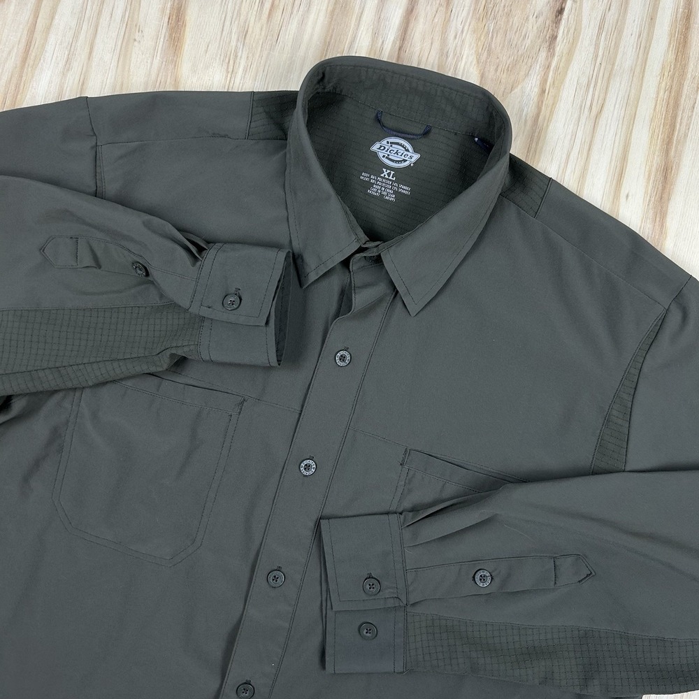 Dickies Performance System Mens Vented Shirt Long Sleeve‎ Size XL Brown